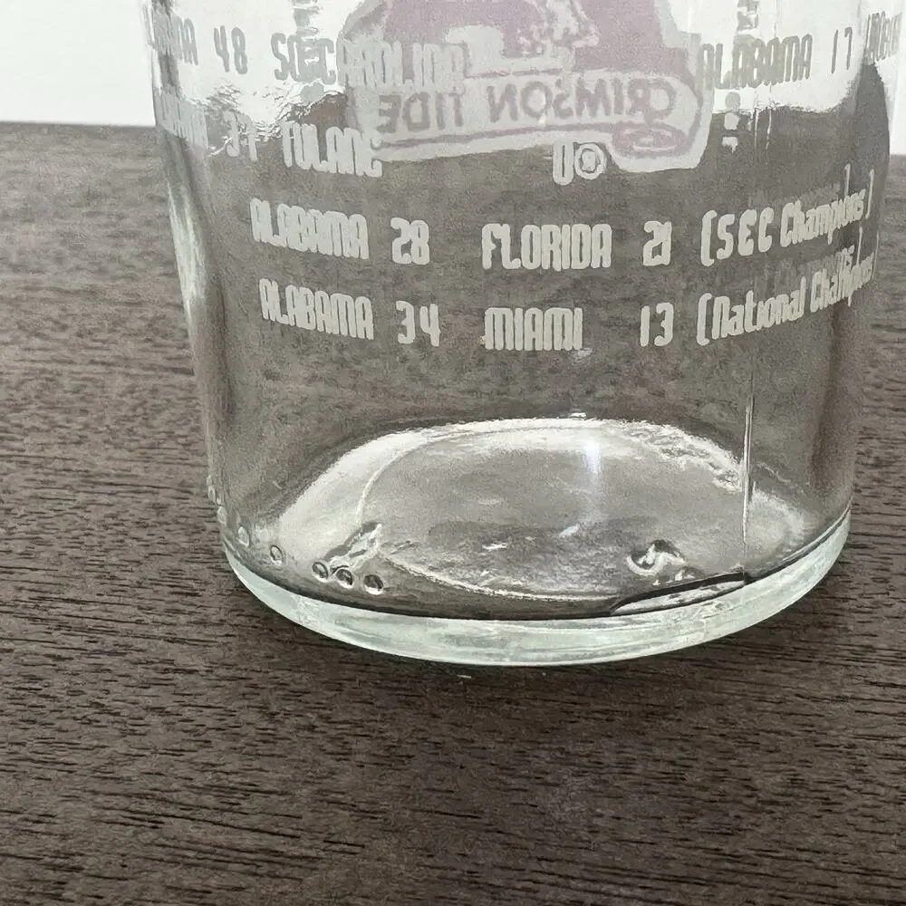 Alabama Crimson Tide Football 1992 Juice Glass National Champ SEC Roll Tide VTG